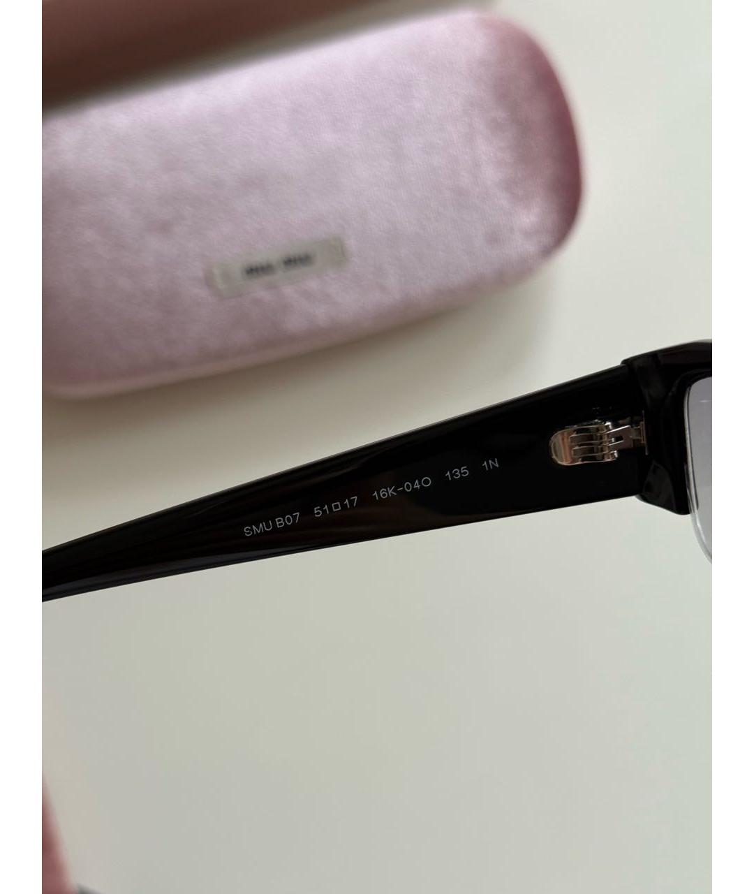 MIU MIU Черные пластиковые солнцезащитные очки, фото 5