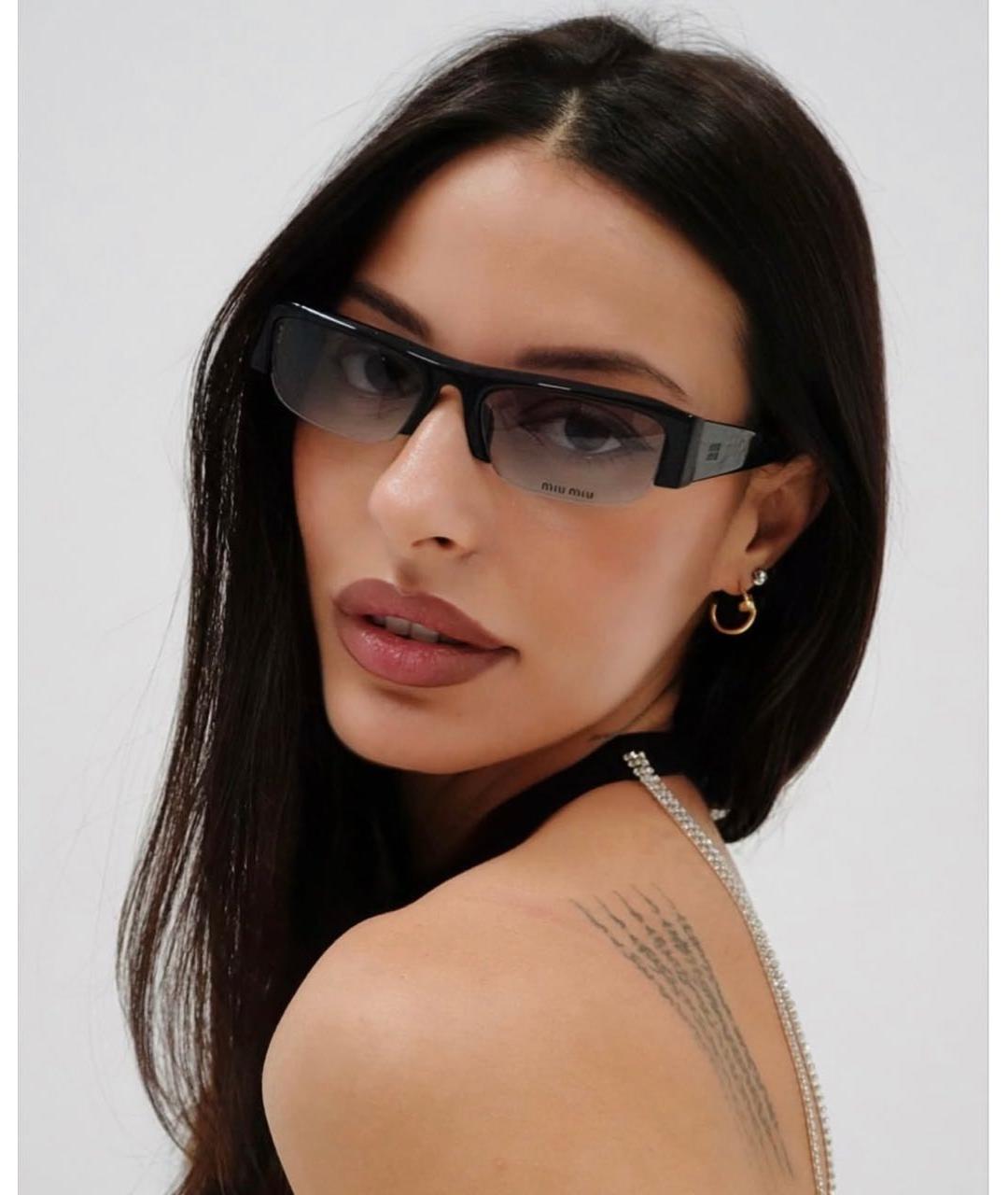 MIU MIU Черные пластиковые солнцезащитные очки, фото 6