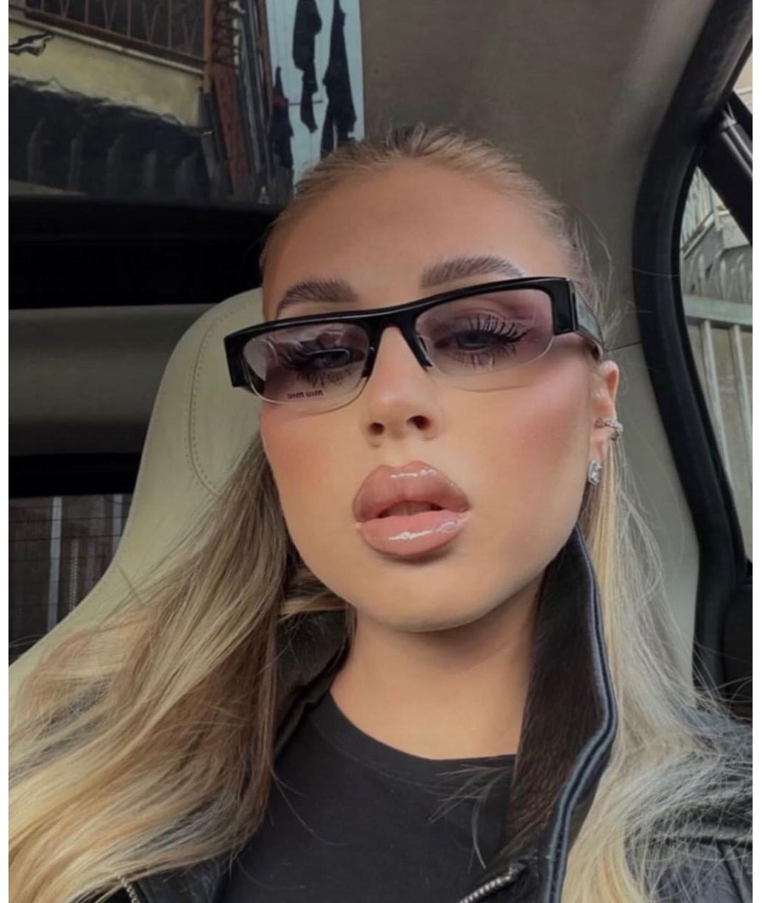 MIU MIU Черные пластиковые солнцезащитные очки, фото 7