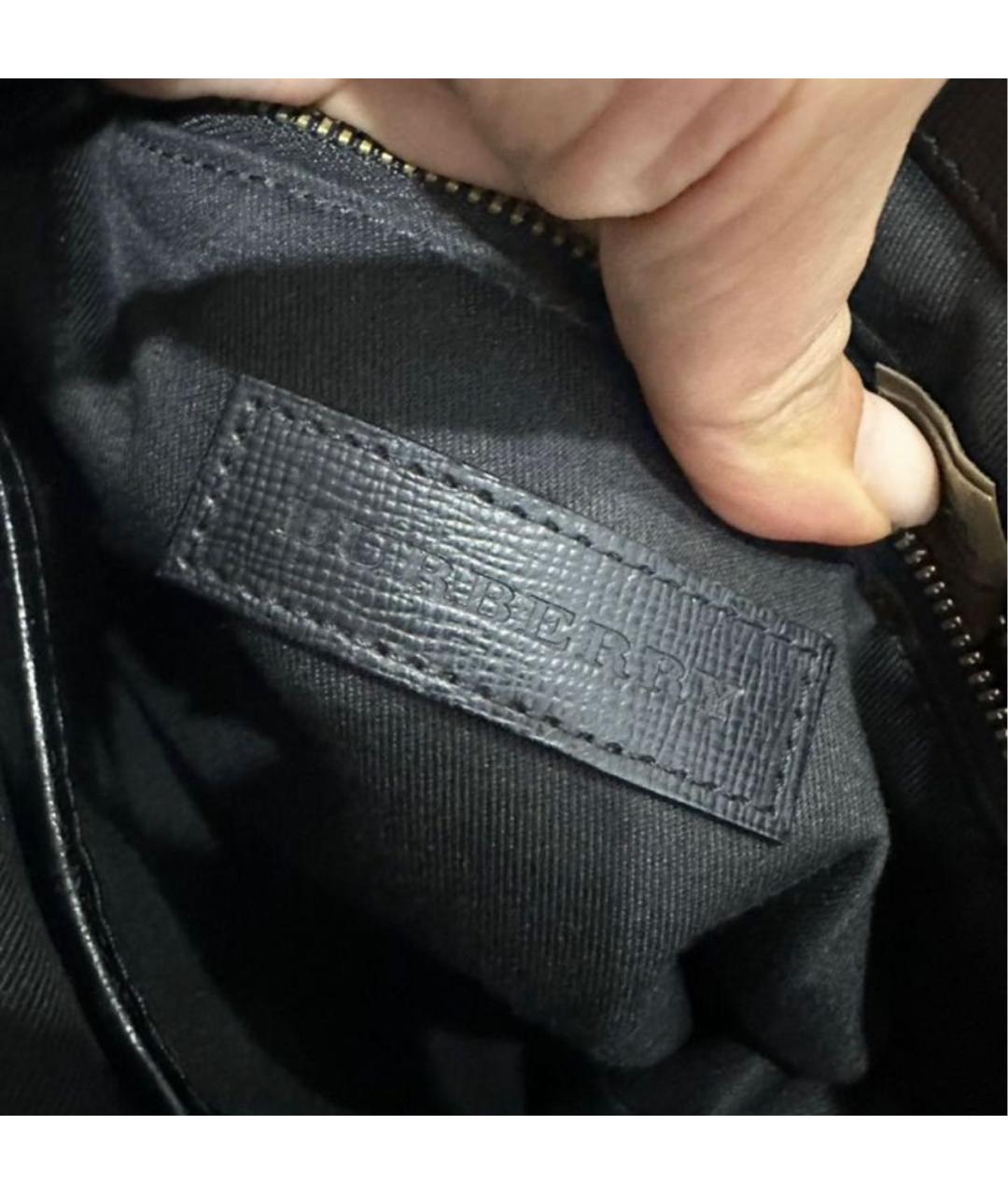 BURBERRY Черная сумка на плечо из искусственной кожи, фото 4