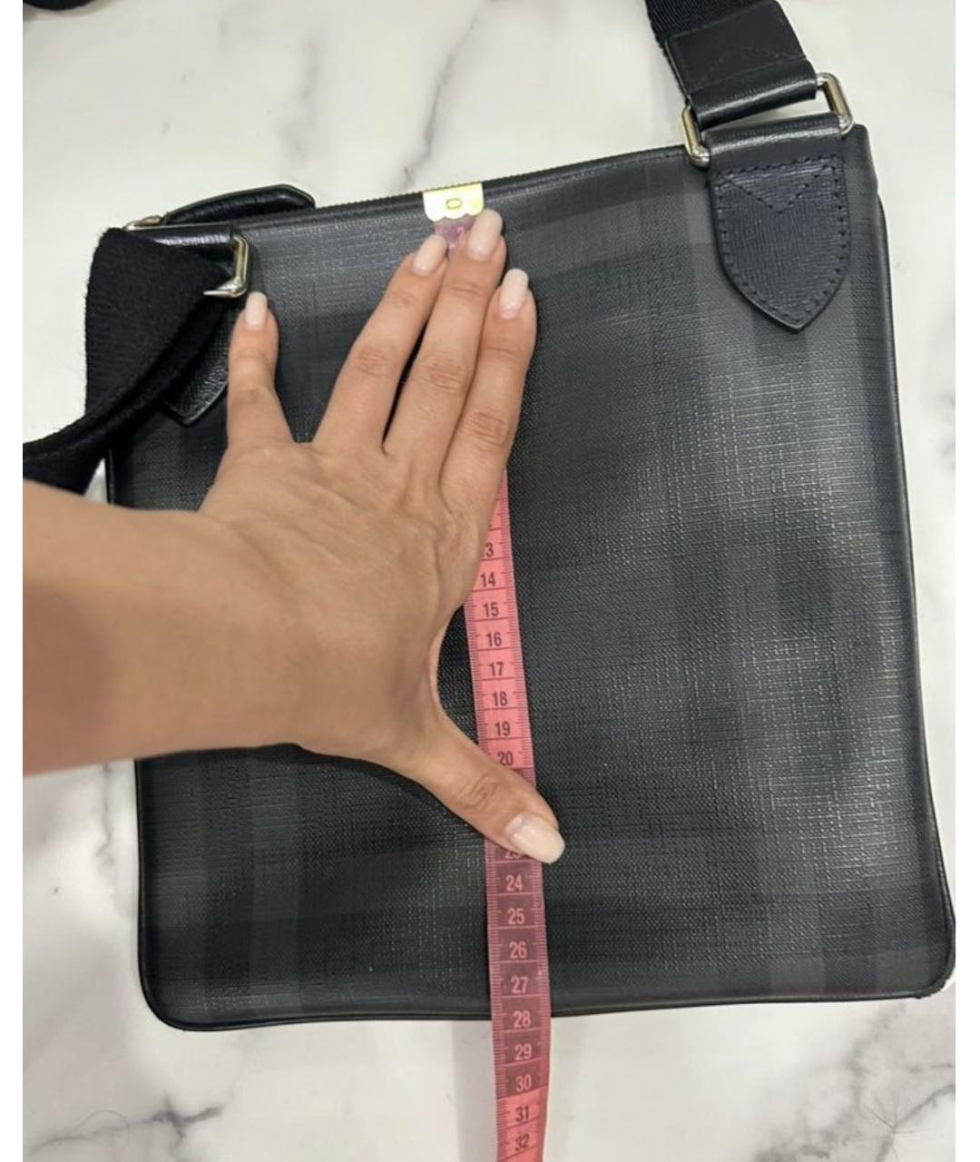 BURBERRY Черная сумка на плечо из искусственной кожи, фото 7