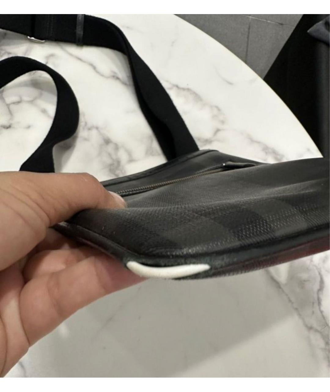 BURBERRY Черная сумка на плечо из искусственной кожи, фото 2