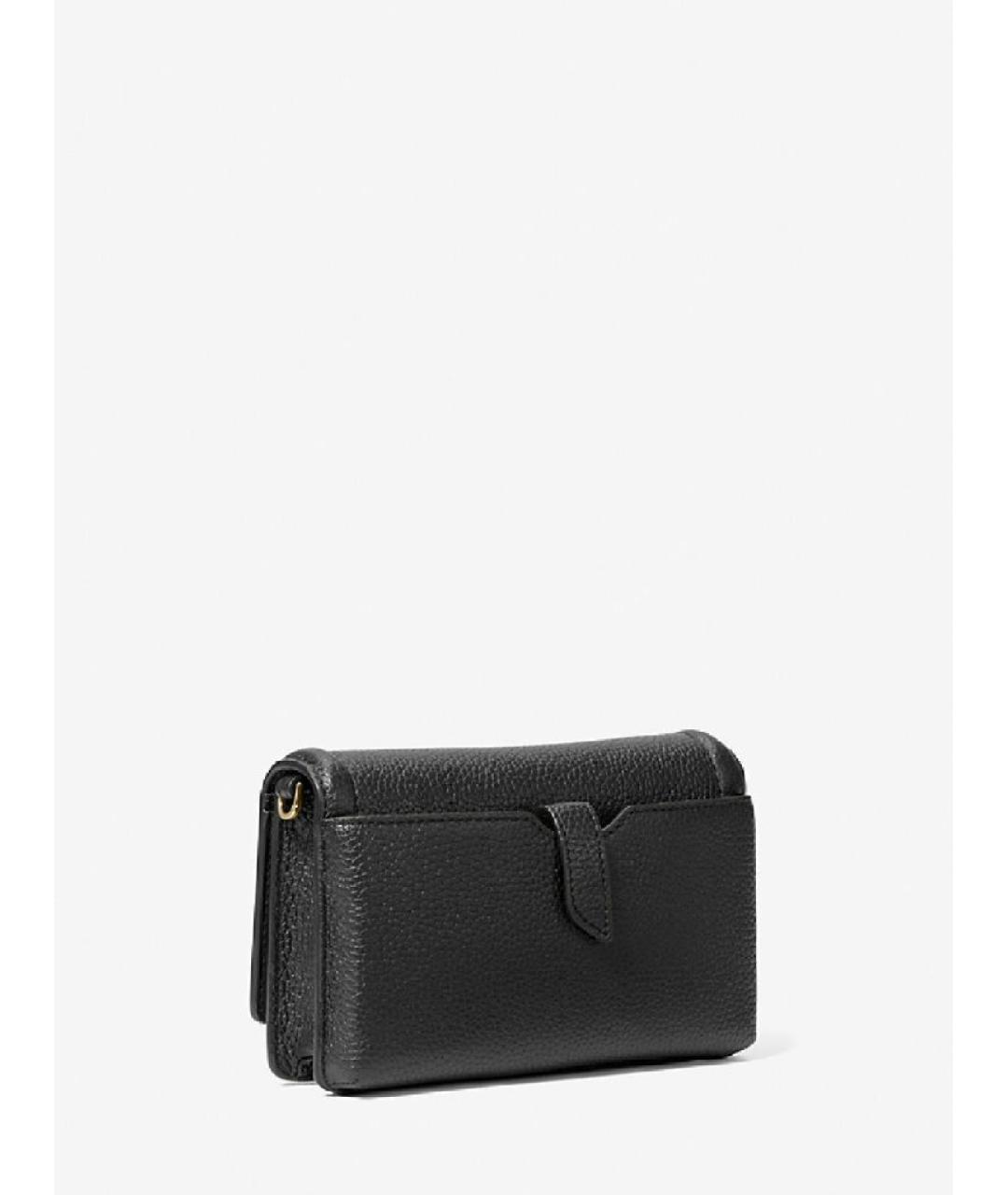 MICHAEL KORS Черная кожаная сумка через плечо, фото 2