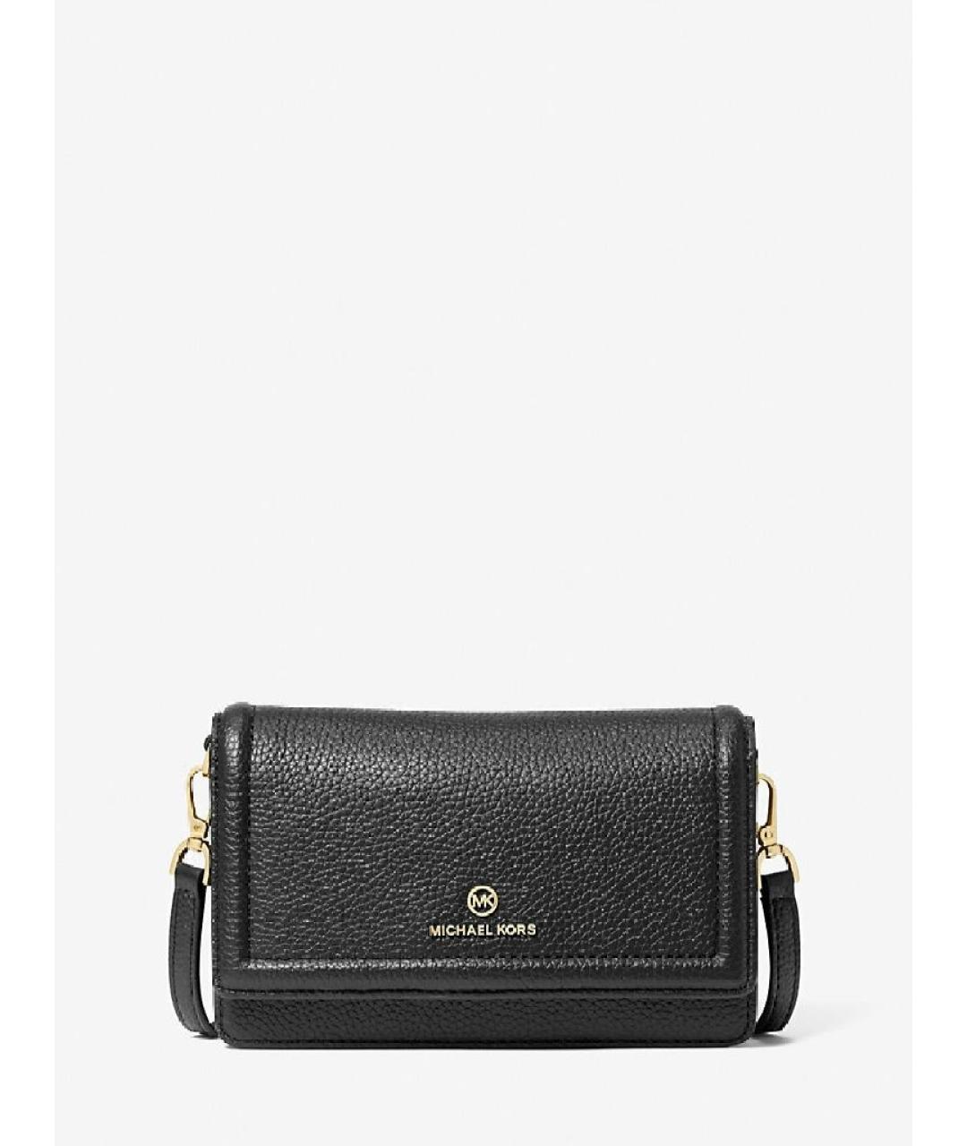 MICHAEL KORS Черная кожаная сумка через плечо, фото 7