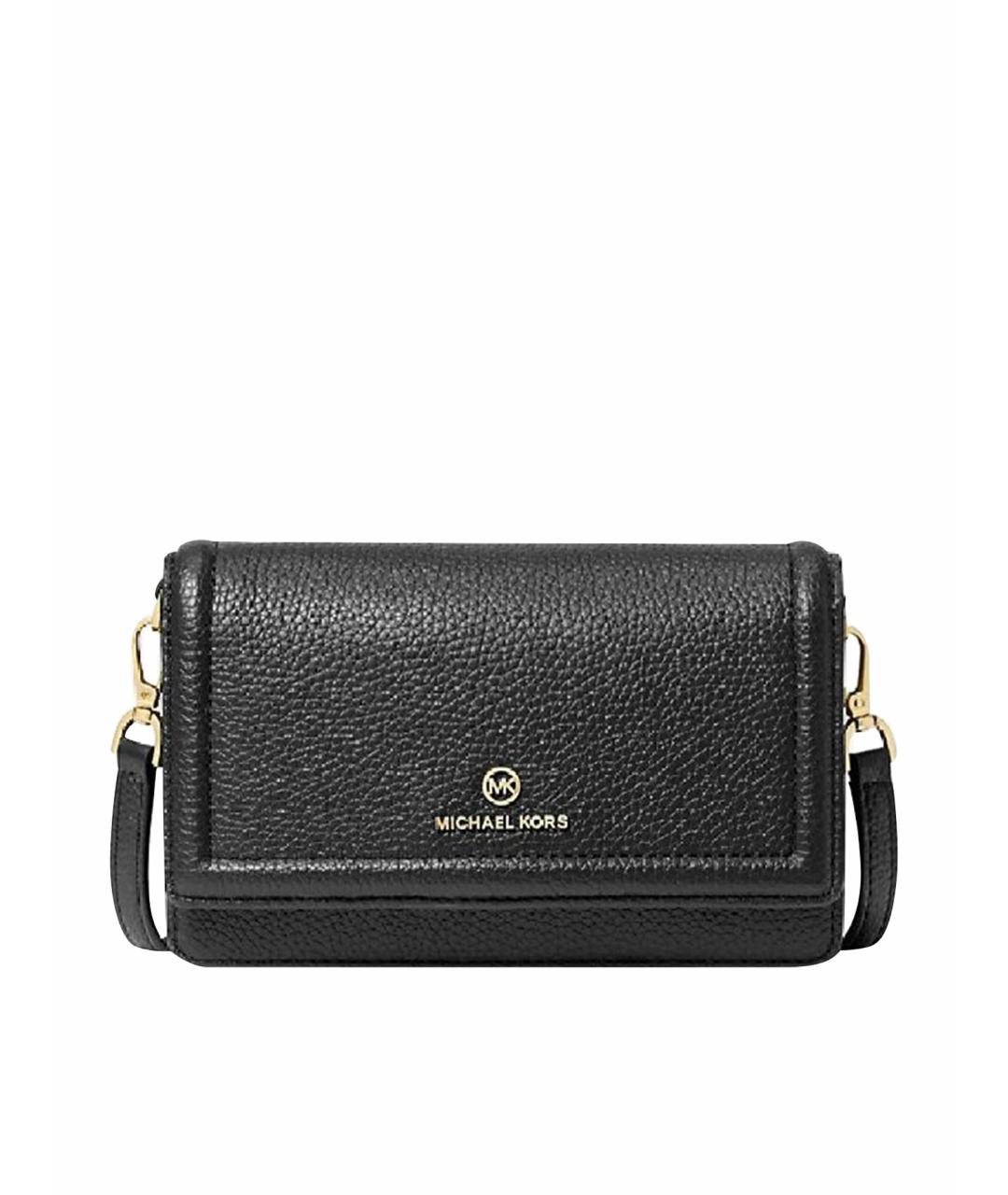 MICHAEL KORS Черная кожаная сумка через плечо, фото 1