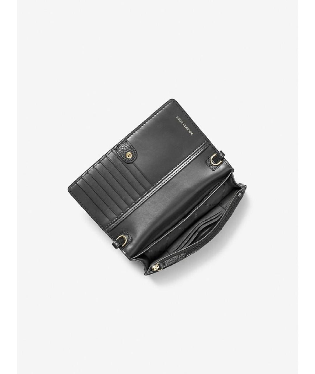 MICHAEL KORS Черная кожаная сумка через плечо, фото 4