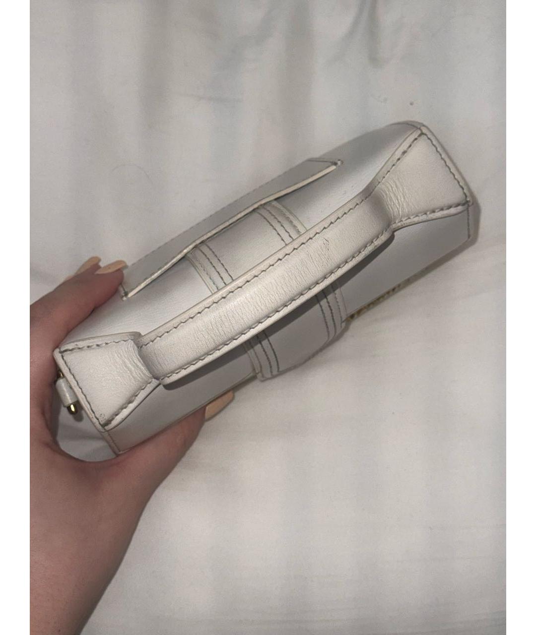 JACQUEMUS Белая кожаная сумка через плечо, фото 2