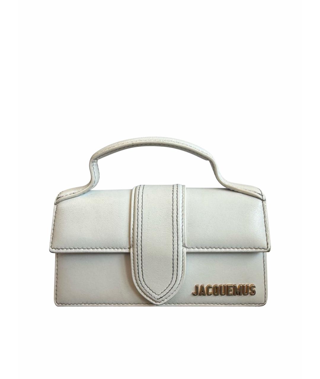JACQUEMUS Белая кожаная сумка через плечо, фото 1