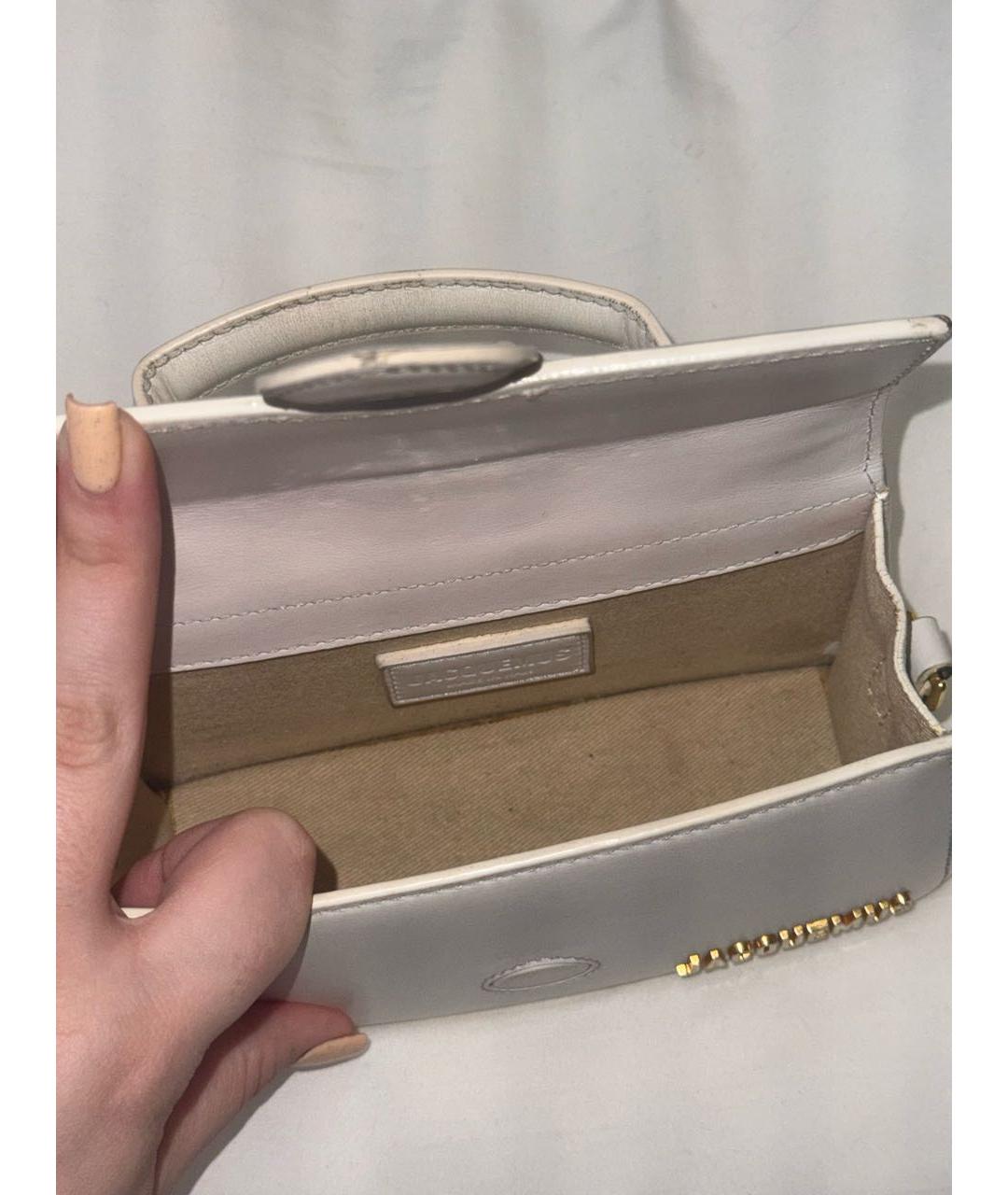 JACQUEMUS Белая кожаная сумка через плечо, фото 4