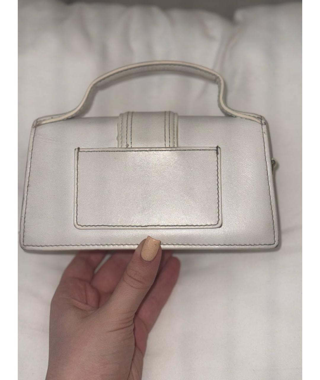 JACQUEMUS Белая кожаная сумка через плечо, фото 3