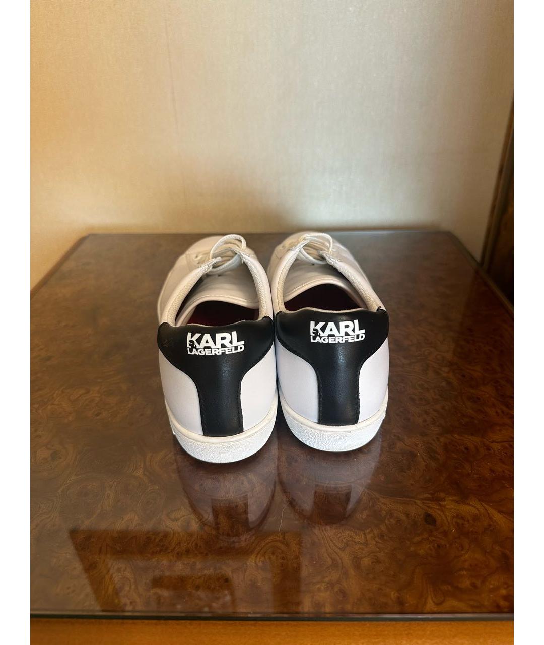 KARL LAGERFELD Белые кожаные кеды, фото 4