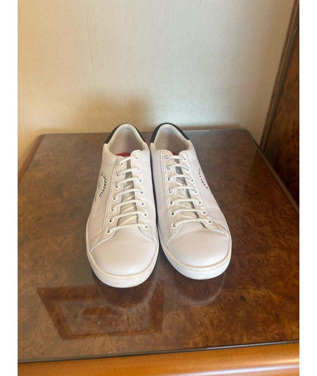 KARL LAGERFELD Белые кожаные кеды, фото 2