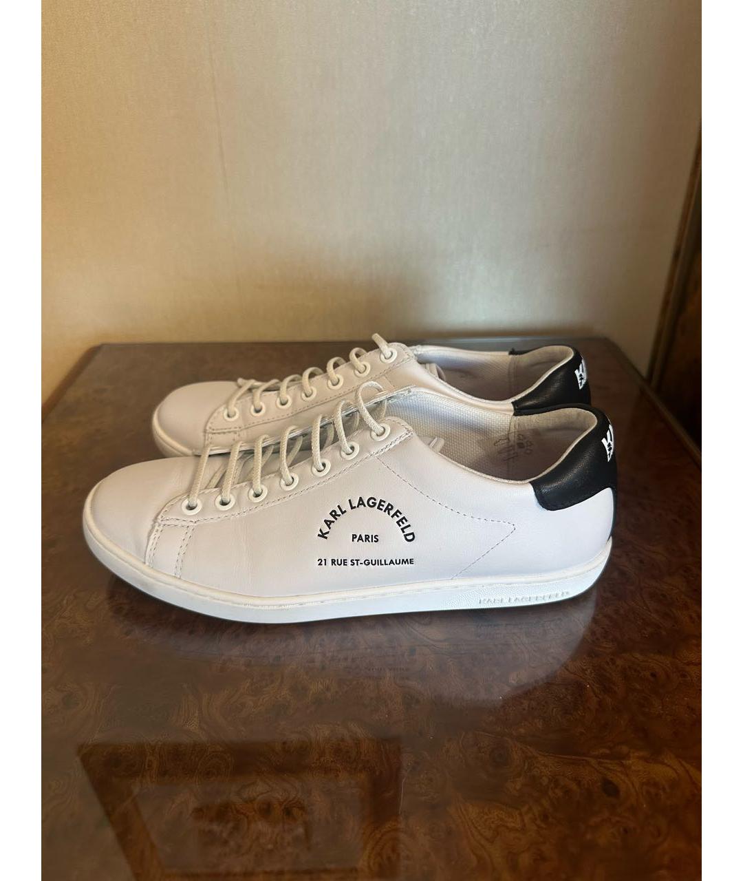 KARL LAGERFELD Белые кожаные кеды, фото 6
