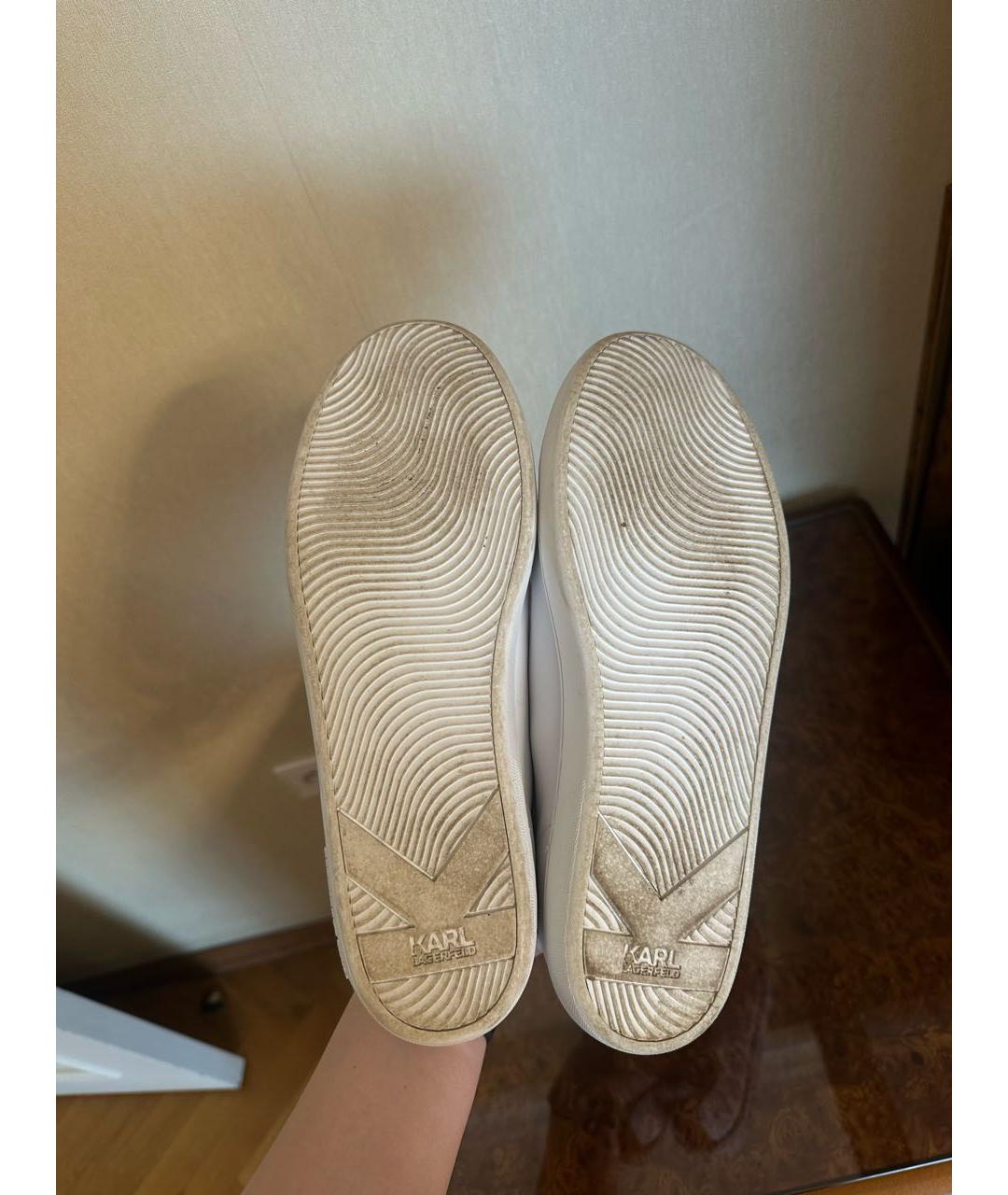 KARL LAGERFELD Белые кожаные кеды, фото 5