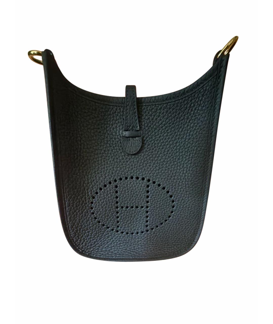 HERMES Черная кожаная сумка через плечо, фото 1