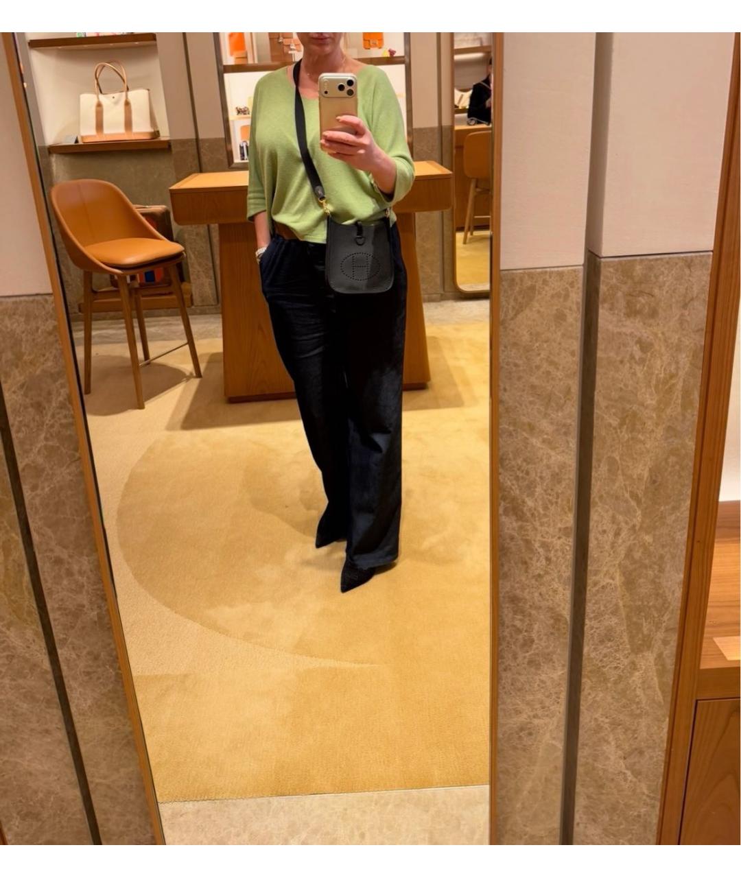 HERMES Черная кожаная сумка через плечо, фото 6