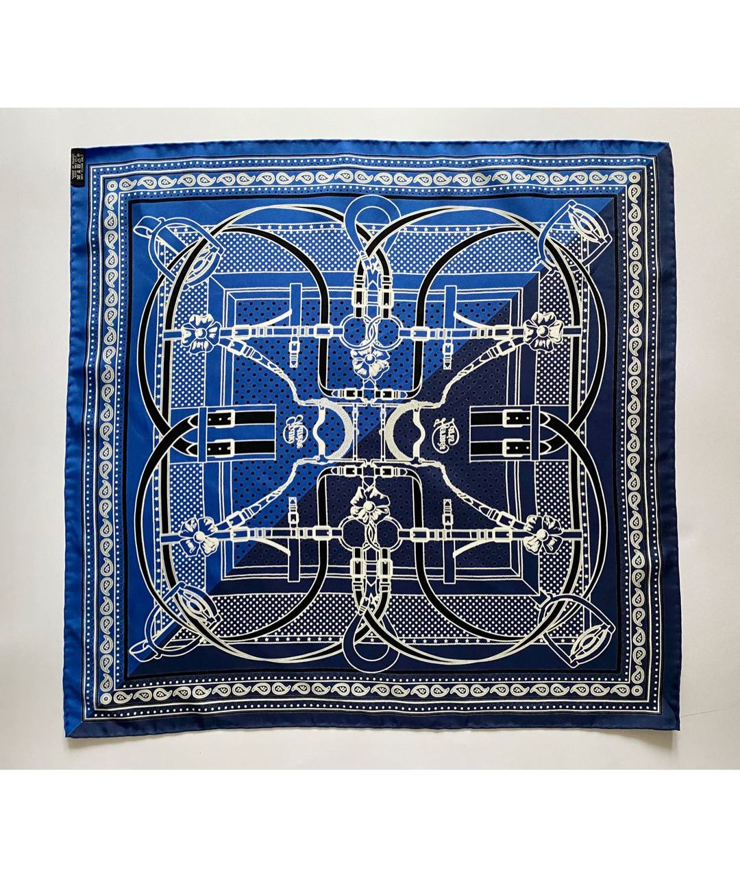 HERMES PRE-OWNED Синий шелковый шарф, фото 3