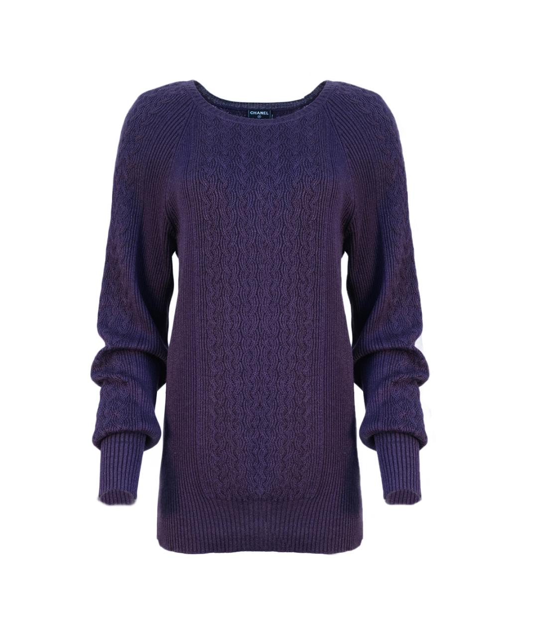 CHANEL Фиолетовый кашемировый джемпер / свитер, фото 6