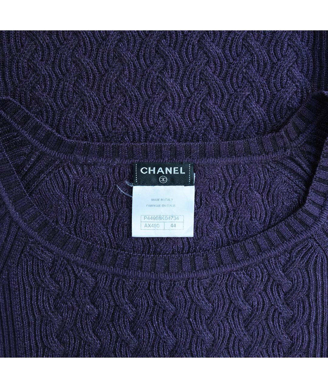 CHANEL Фиолетовый кашемировый джемпер / свитер, фото 3