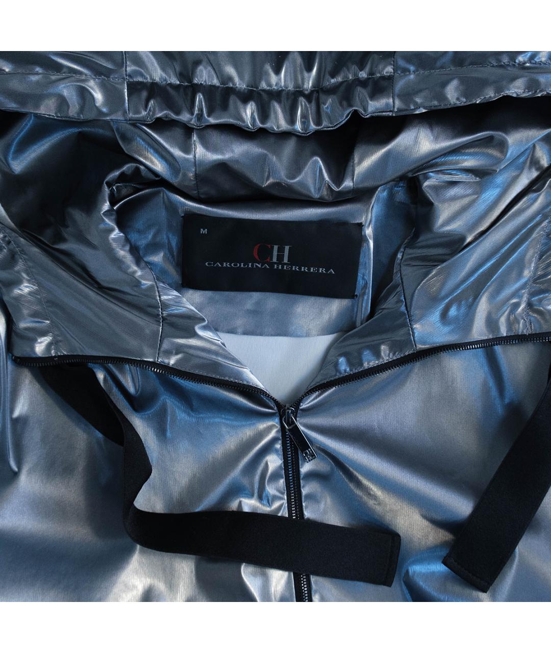 CAROLINA HERRERA Серебрянный полиэстеровый тренч/плащ, фото 3