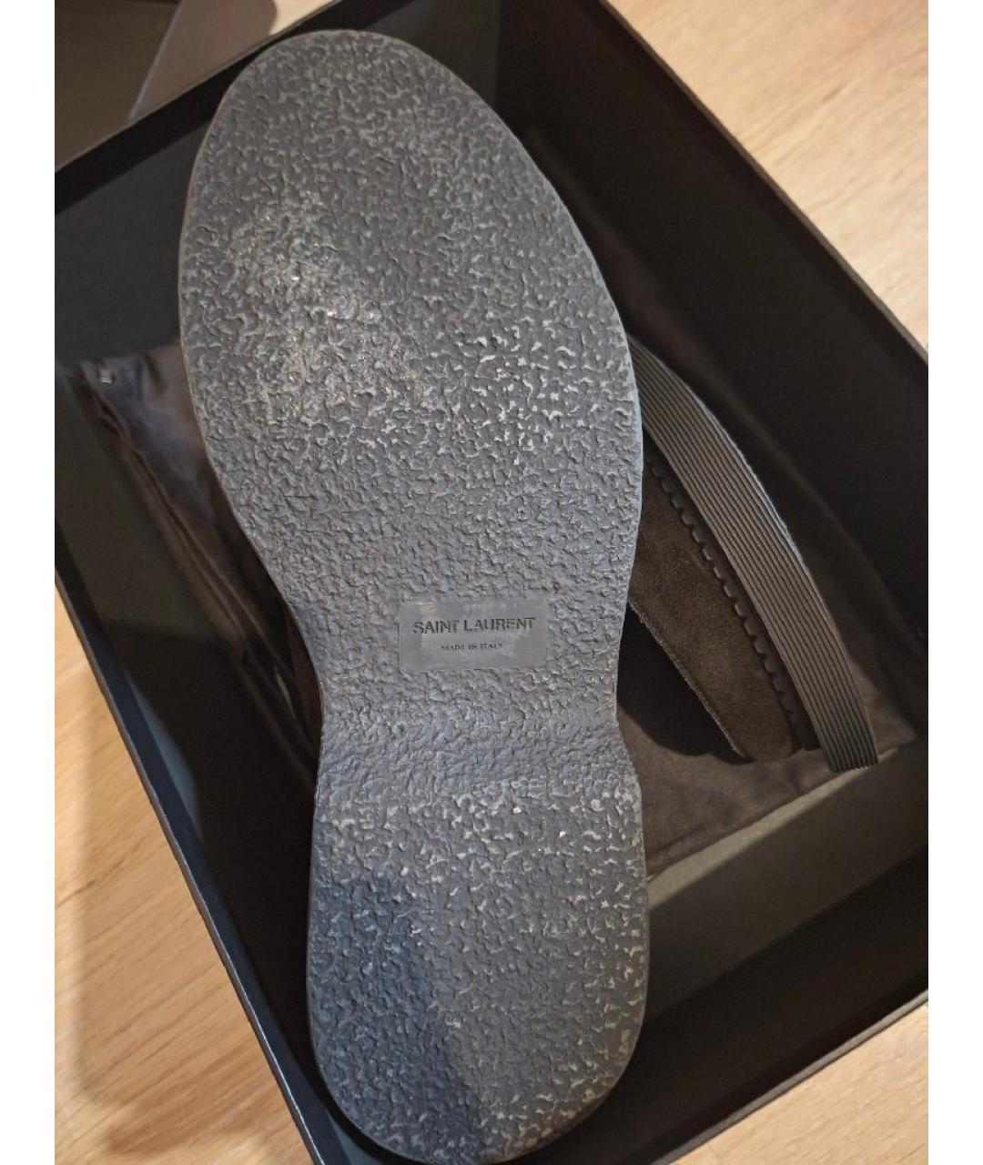 SAINT LAURENT Черные замшевые брогги и оксфорды, фото 9