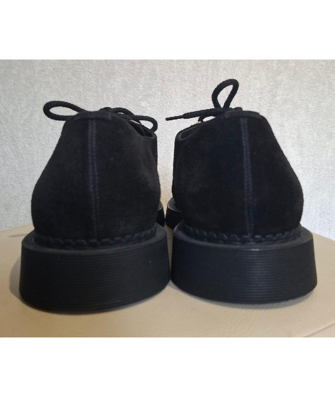 SAINT LAURENT Черные замшевые брогги и оксфорды, фото 4