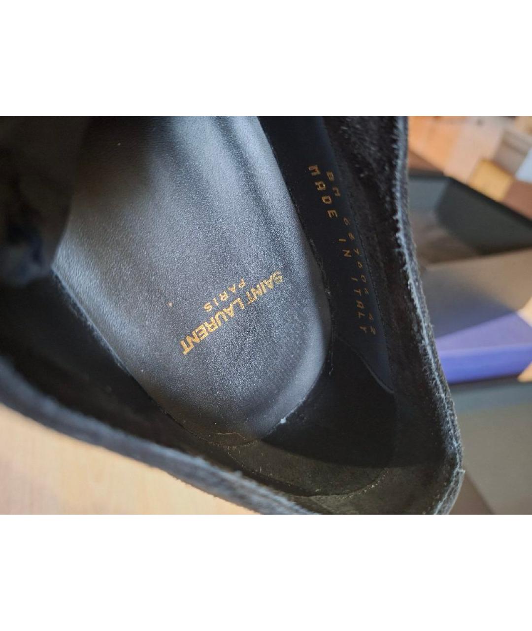 SAINT LAURENT Черные замшевые брогги и оксфорды, фото 6