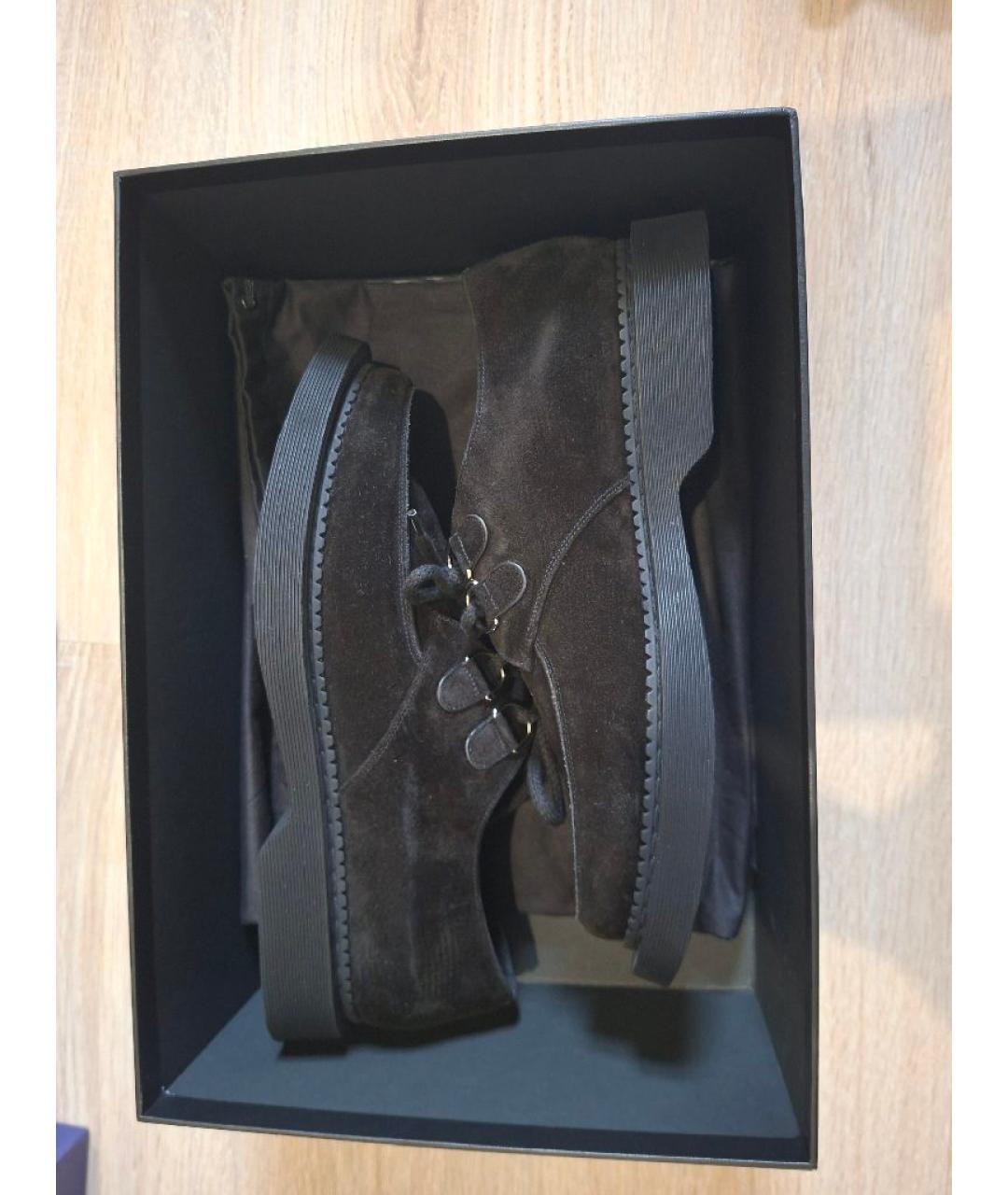 SAINT LAURENT Черные замшевые брогги и оксфорды, фото 7
