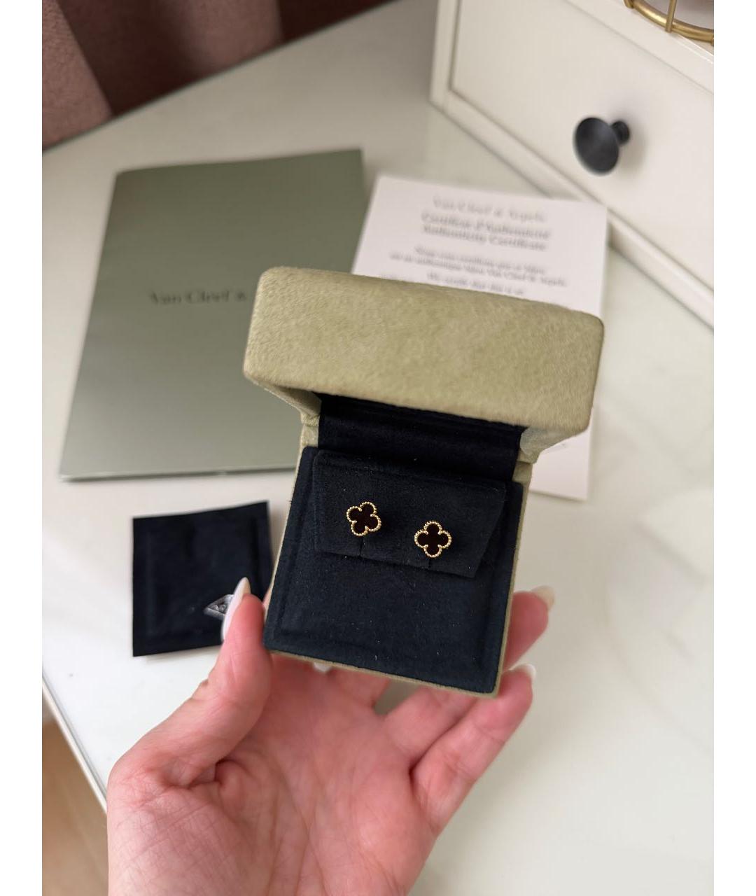 VAN CLEEF & ARPELS Черные серьги из желтого золота, фото 3