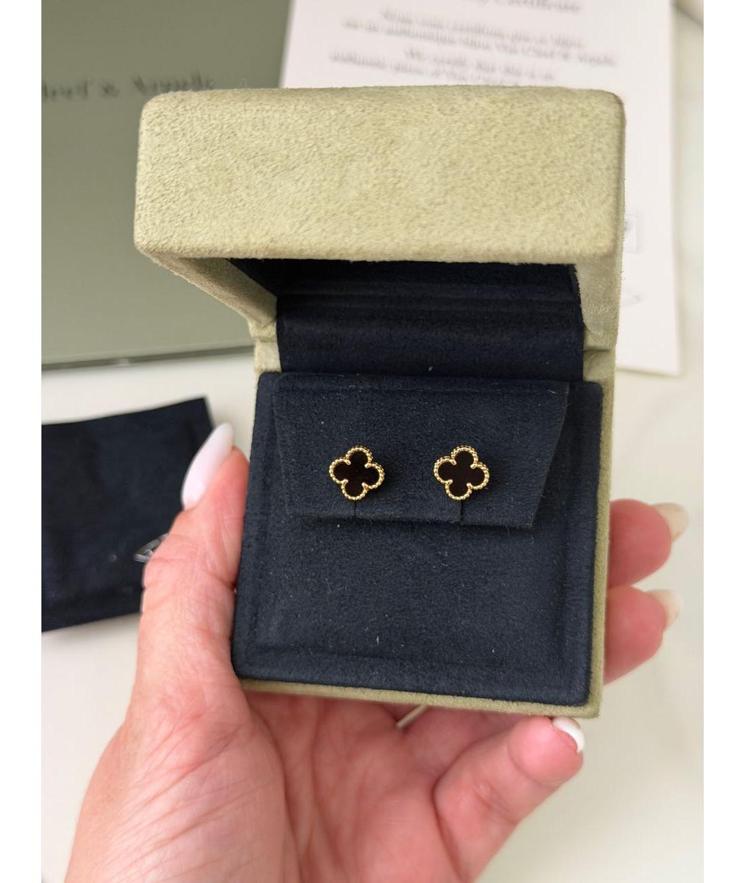 VAN CLEEF & ARPELS Черные серьги из желтого золота, фото 4