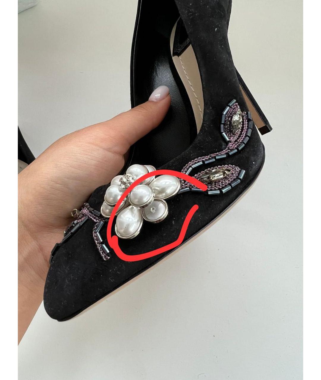 CHRISTIAN DIOR Черные замшевые туфли, фото 6