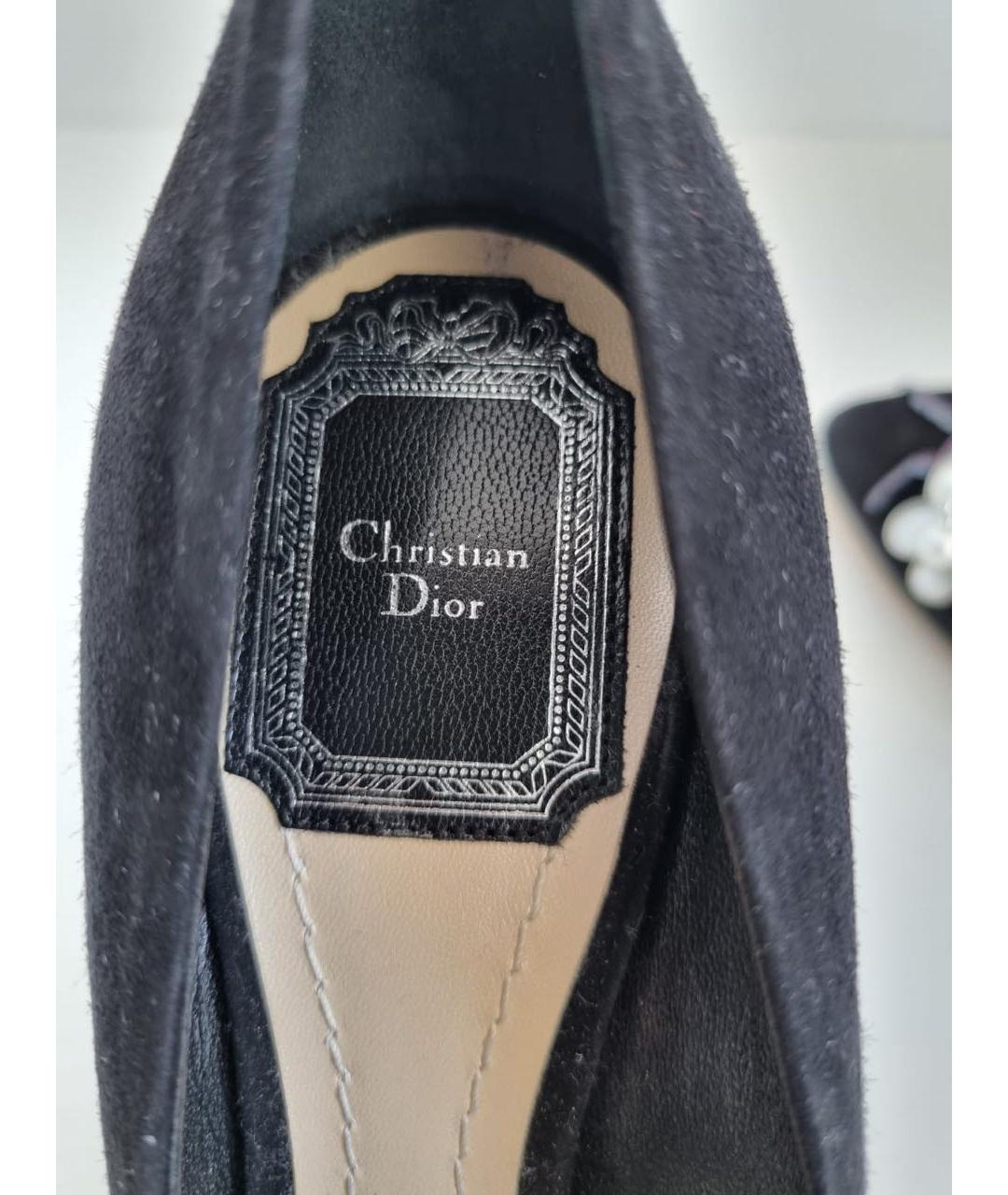 CHRISTIAN DIOR Черные замшевые туфли, фото 3