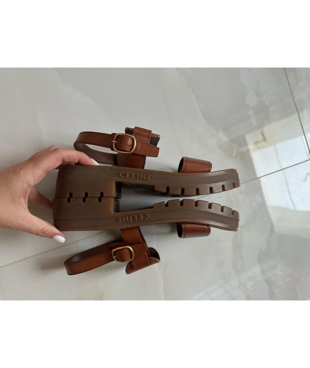 CELINE Коричневые сандалии, фото 9