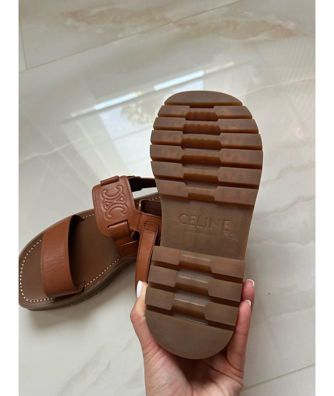 CELINE Коричневые сандалии, фото 7
