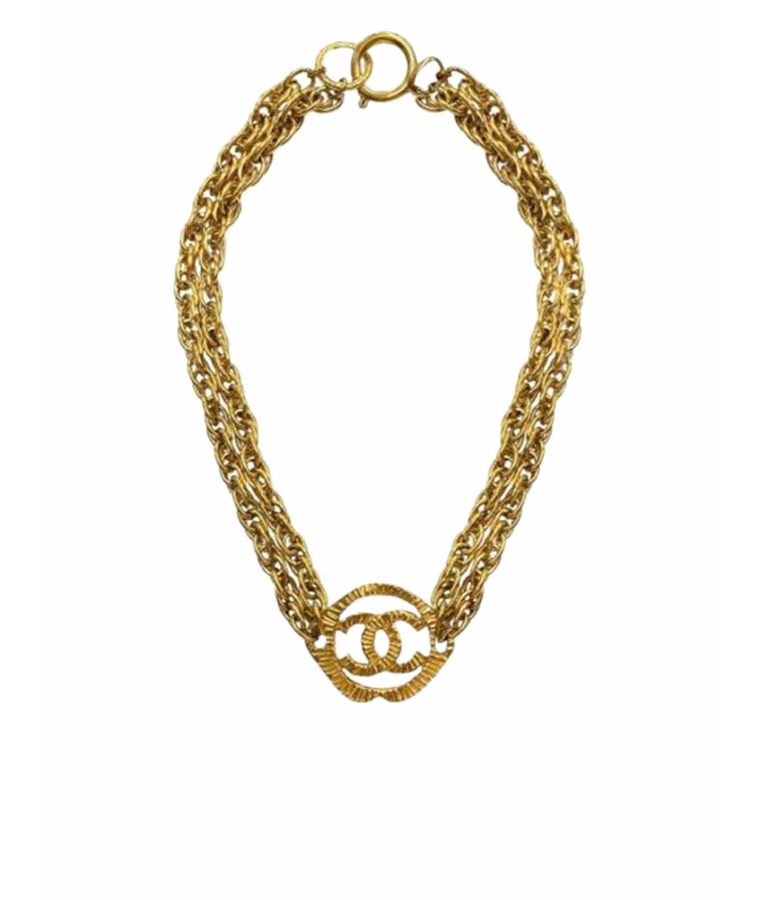 CHANEL Золотой металлический чокер, фото 1