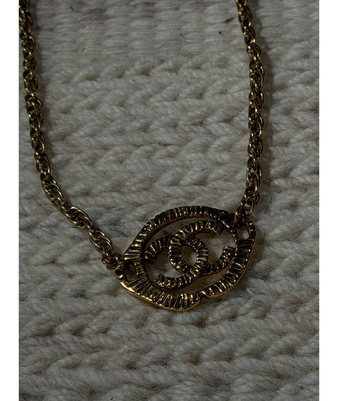 CHANEL Золотой металлический чокер, фото 4