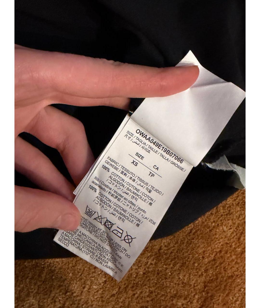 OFF-WHITE Черная хлопковая футболка, фото 4