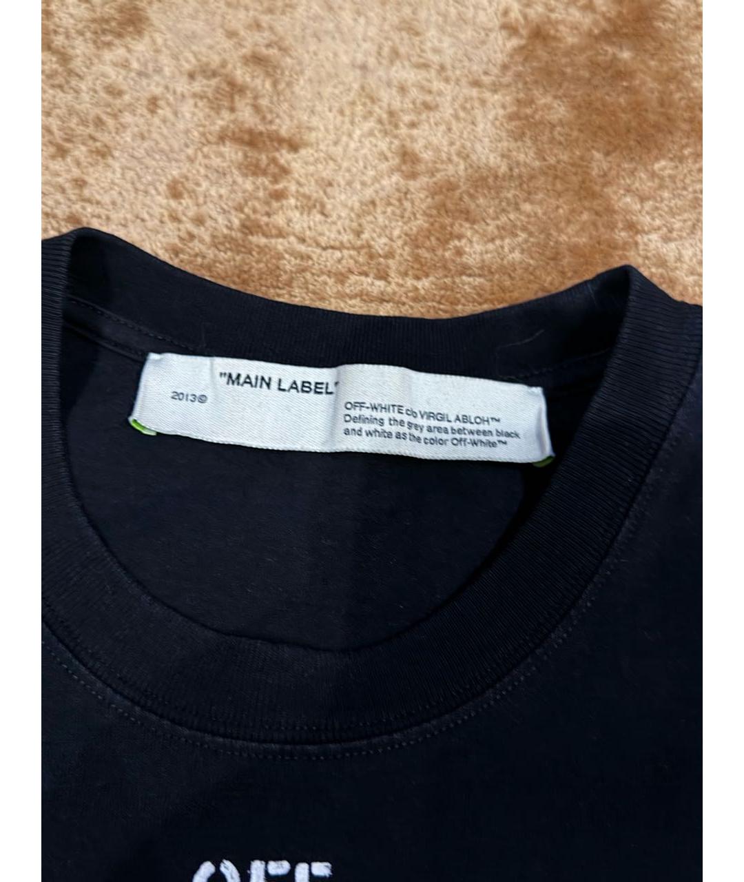 OFF-WHITE Черная хлопковая футболка, фото 3