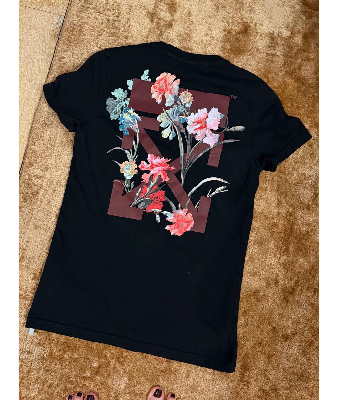 OFF-WHITE Черная хлопковая футболка, фото 5