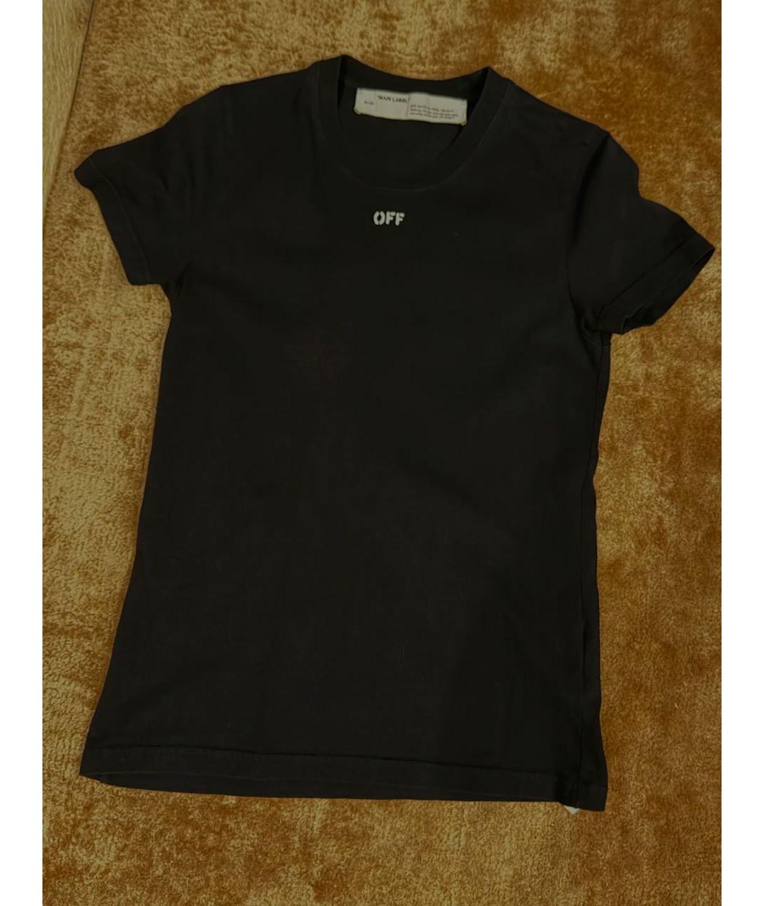 OFF-WHITE Черная хлопковая футболка, фото 2