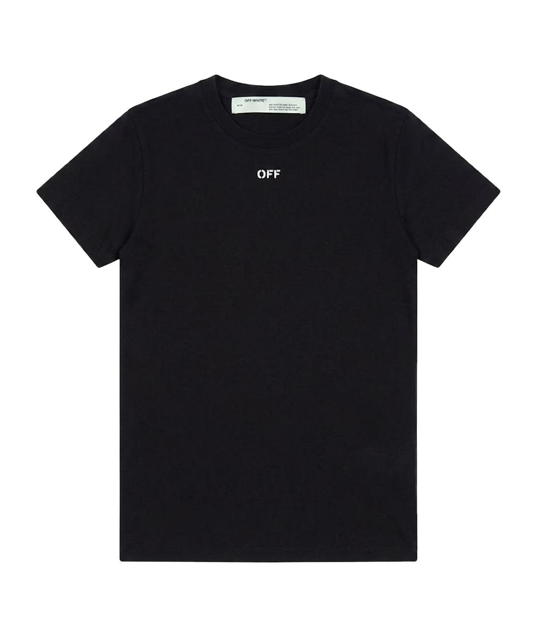 OFF-WHITE Черная хлопковая футболка, фото 1