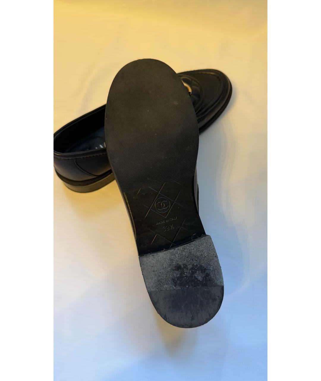 CHANEL Черные кожаные лоферы, фото 4