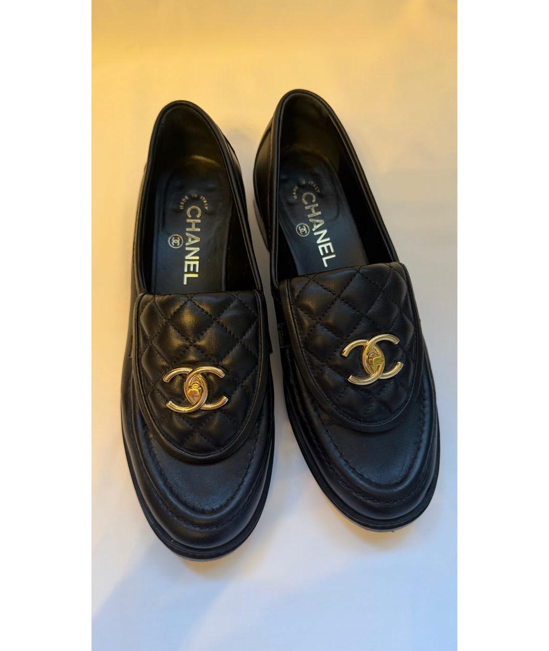 CHANEL Черные кожаные лоферы, фото 6