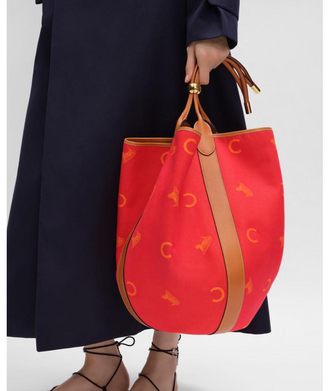 CELINE Красная сумка тоут, фото 3