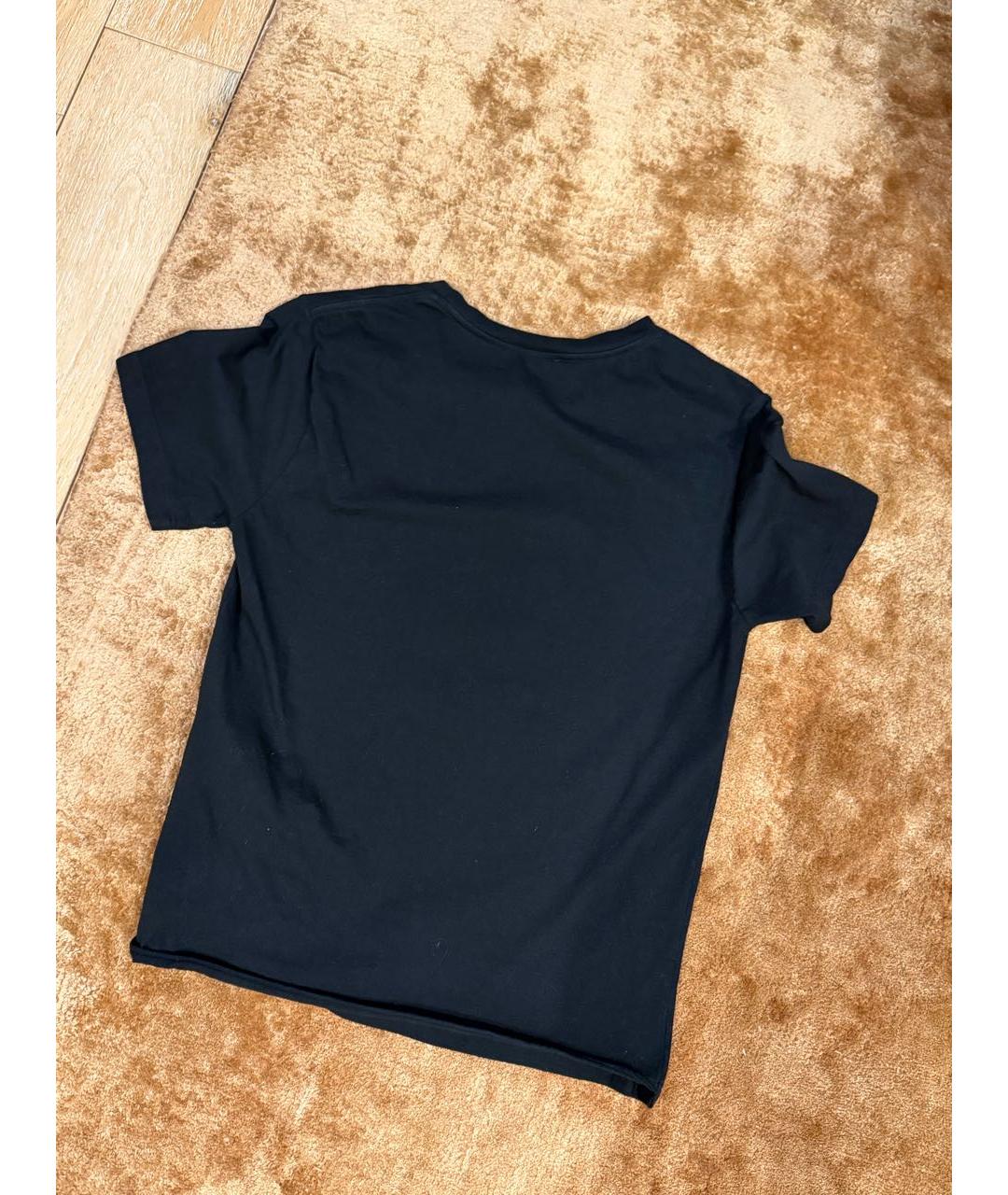 SAINT LAURENT Черная хлопковая футболка, фото 4