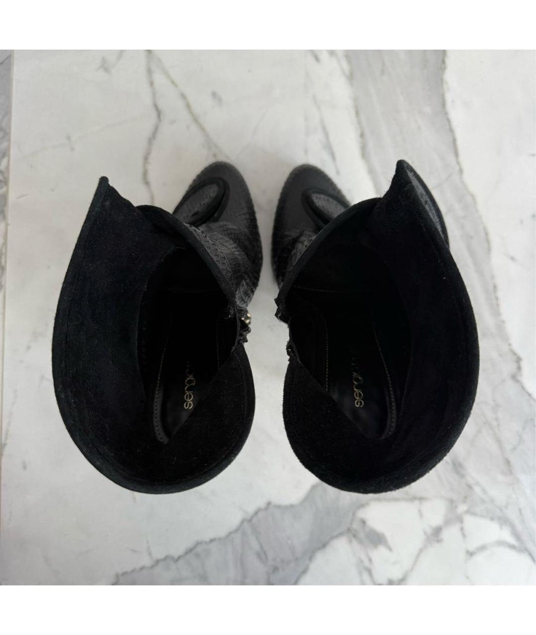 SERGIO ROSSI Черные ботильоны из экзотической кожи, фото 3