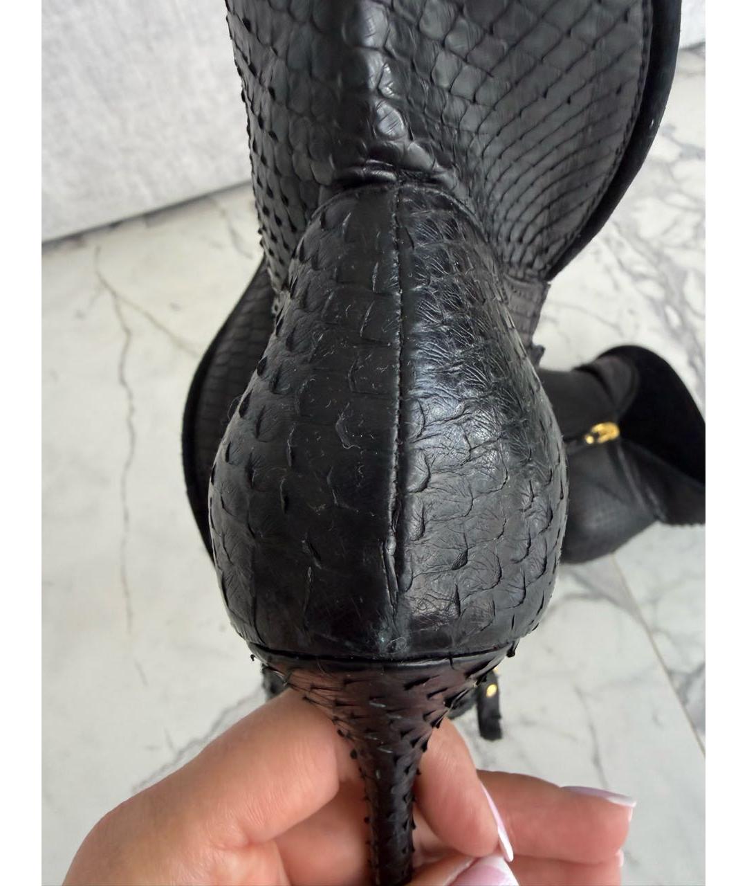 SERGIO ROSSI Черные ботильоны из экзотической кожи, фото 6