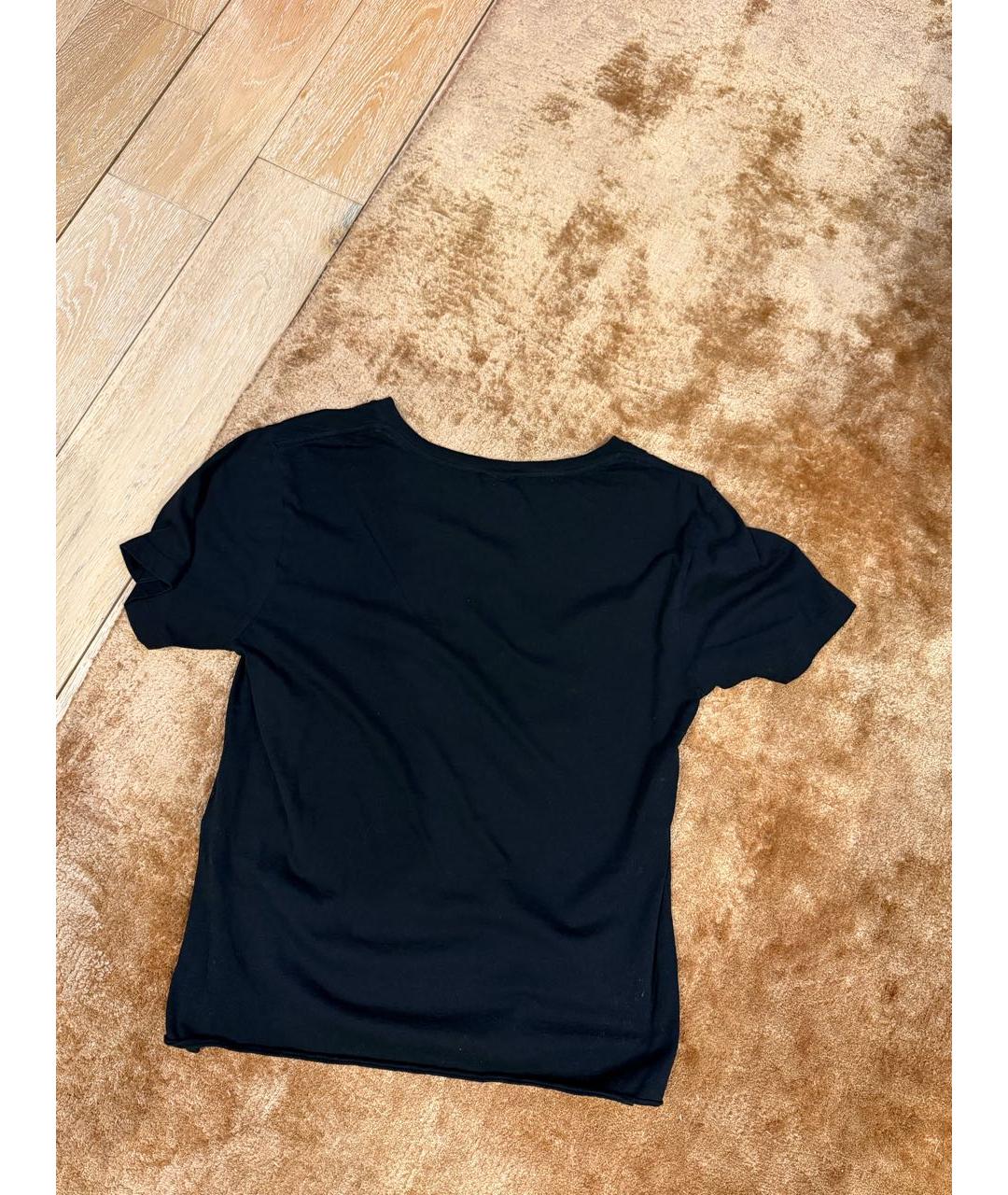 SAINT LAURENT Черная хлопковая футболка, фото 3