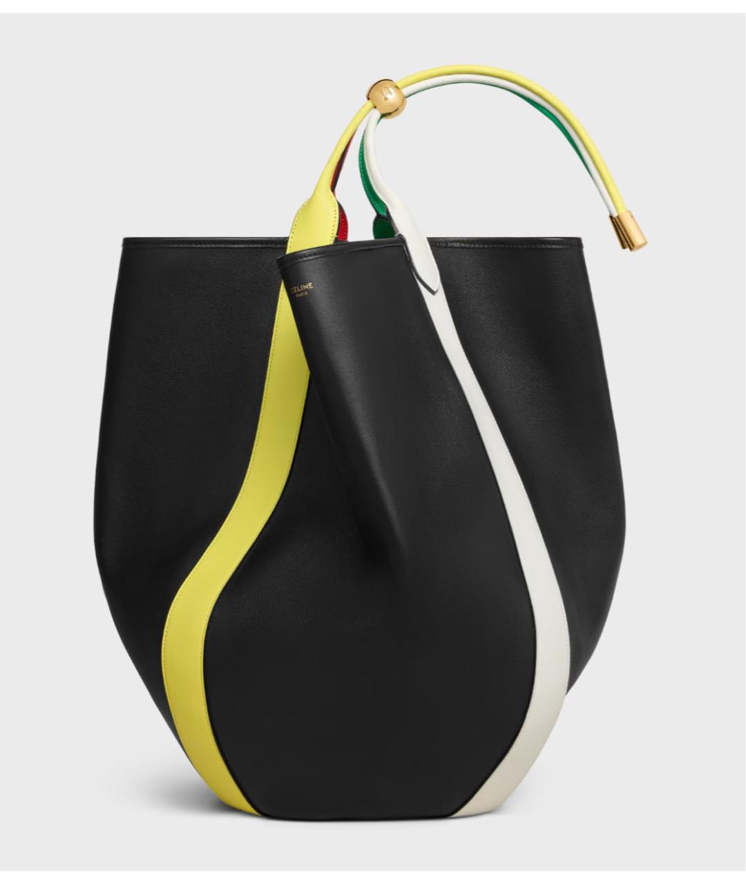 CELINE Черная кожаная сумка тоут, фото 5