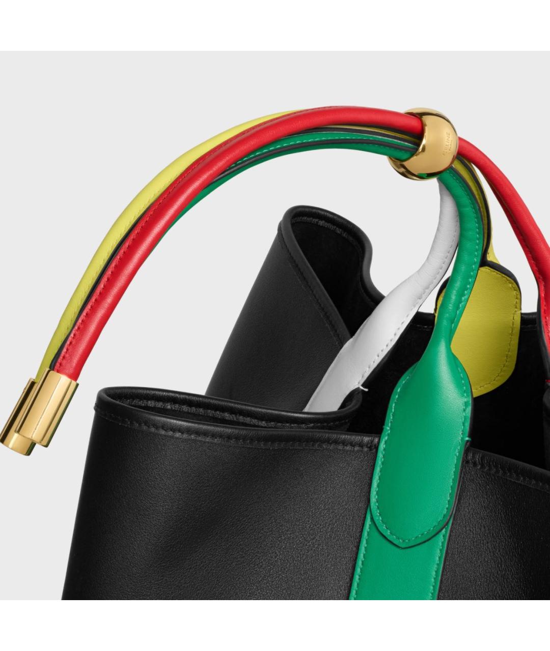 CELINE Черная кожаная сумка тоут, фото 4